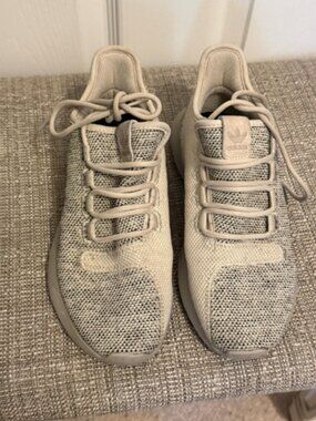Adidas Tubular Shadow Running Shoes Sneakers Gray Beige Kid's Size 5.5
